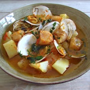 Monkfish in Curried Clam Broth