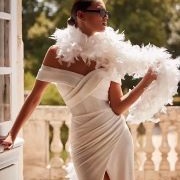 Feather Boa With Wedding Dress