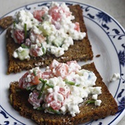 Multigrain Rye Bread With Cottage Cheese