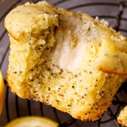 Cream Cheese Filled Lemon Poppy Seed Muffins
