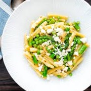 Casarecce With Peas and Goat Cheese