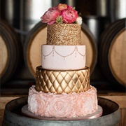 Cake, Each Tier Decorated Differently