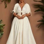 Drawstring on Lower Bodice Creating Keyhole