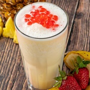 Piña Colada Boba Tea With Cotton Candy Boba