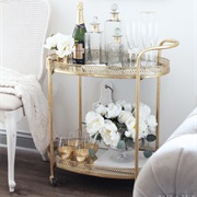 Bar Cart in Living Room
