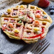 Waffle With Rainbow Cereal
