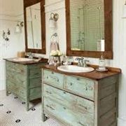 Dresser Converted to Bathroom Vanity
