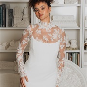 Lace Turtleneck on Wedding Dress