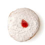 Powdered Sugar Raspberry Filled Bismarck