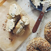 Sesame Bagel With Soy Ginger Sauce