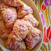 Strawberry Vanilla Glazed Strawberry Scone