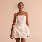 Sculptural Flower Skirt on Wedding Dress