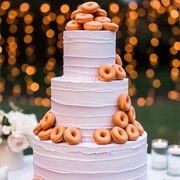 Cake Decorated With Donuts