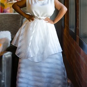 Multi-Directional Stripes on Wedding Dress