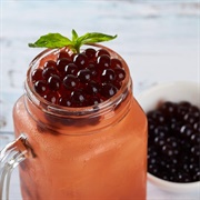 Blueberry Boba Tea With Mango Boba