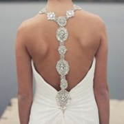 Jeweled Halter Neck Down Middle of Back