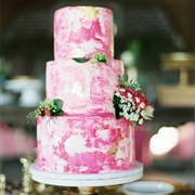 Watercolor Finish Wedding Cake