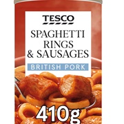 Tesco Spaghetti Rings and Sausages