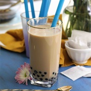 Chai Boba Tea With Cucumber Boba