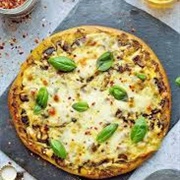 Avocado Brie and Mushroom Pesto Pizza