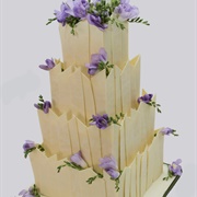 Wedding Cake With Chocolate Panels