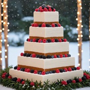 Wedding Cake Decorated With Berries
