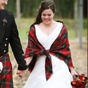 Tartan Shawl With Wedding Gown