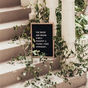 Moveable Letterboard Sign at Wedding