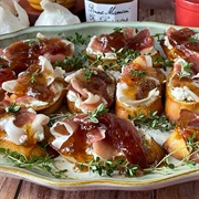 Fig Jam and Prosciutto Crostini