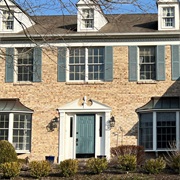 Brick House With Matching Door, Shutters