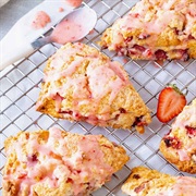 Strawberry Glazed Strawberry Scone