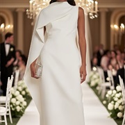 One Cape Sleeve of Cascading Ruffles