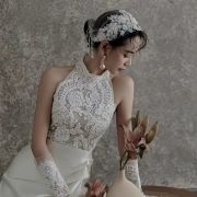 Juliet Cap With Dangling Beads in Back