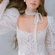 Choker With Beaded Decor Hanging in Front