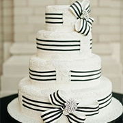 Patterned Ribbon and Bow and Wedding Cake