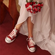 Red Shoes at Wedding
