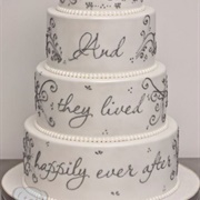 Writing Piped on Wedding Cake