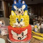 Sonic Themed Birthday Cake