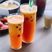 English Breakfast Boba Tea With Huckleberry Boba