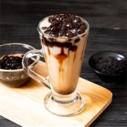 Almond Boba Tea With Butterscotch Boba