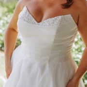 Beaded Bustline on Wedding Dress