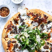 Garlic Mushroom, Mascarpone and Truffle Pizza