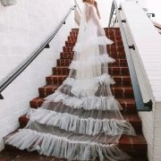 Tiered Ruffle Lines on Wedding Veil