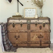 Steamer Trunk Used as Furniture