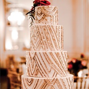 Edible Sequins on Wedding Cake