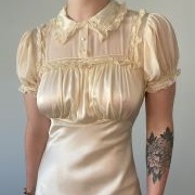 Lace Edge Around Collar, Sleeves