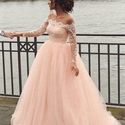 Off-Shoulder Lace Sleeves, Wedding Dress