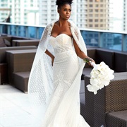 Sheer Cape With Geometric Design