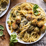 Lemon and Zucchini Pasta Carbonara