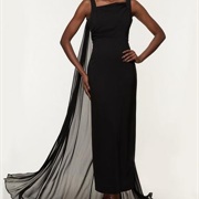 Flowing Cape Train Behind Dress